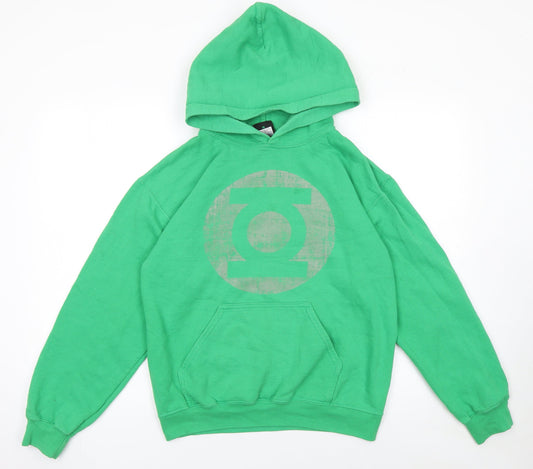 Green Lantern Womens Green Pullover Hoodie Size S Cotton Blend
