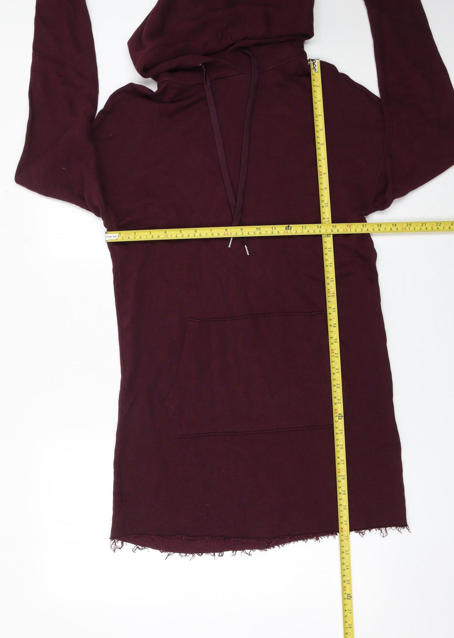 H&M Women Purple Hooded Long Sleeve Jersey T-Shirt Dress XS