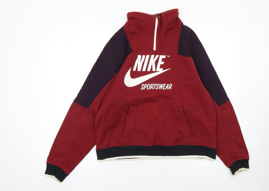 Nike Men's Red 1/2 Zip Sportswear Sweatshirt Size S