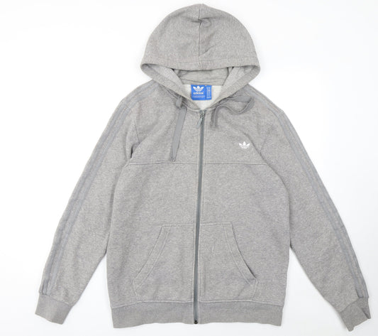 Adidas Men's Grey Full Zip Hoodie Size M Regular Fit