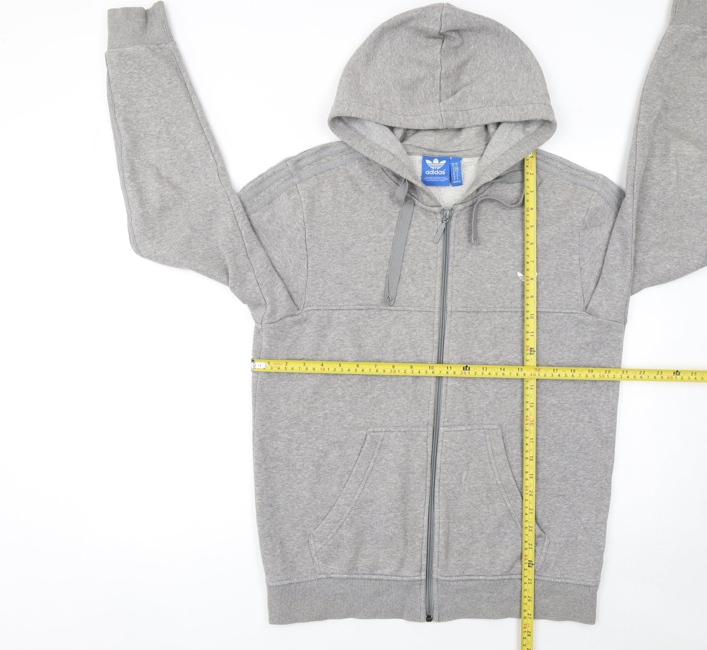 Adidas Men's Grey Full Zip Hoodie Size M Regular Fit