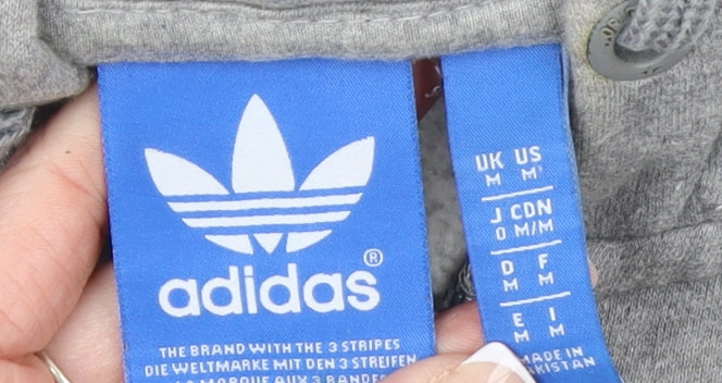 Adidas Men's Grey Full Zip Hoodie Size M Regular Fit