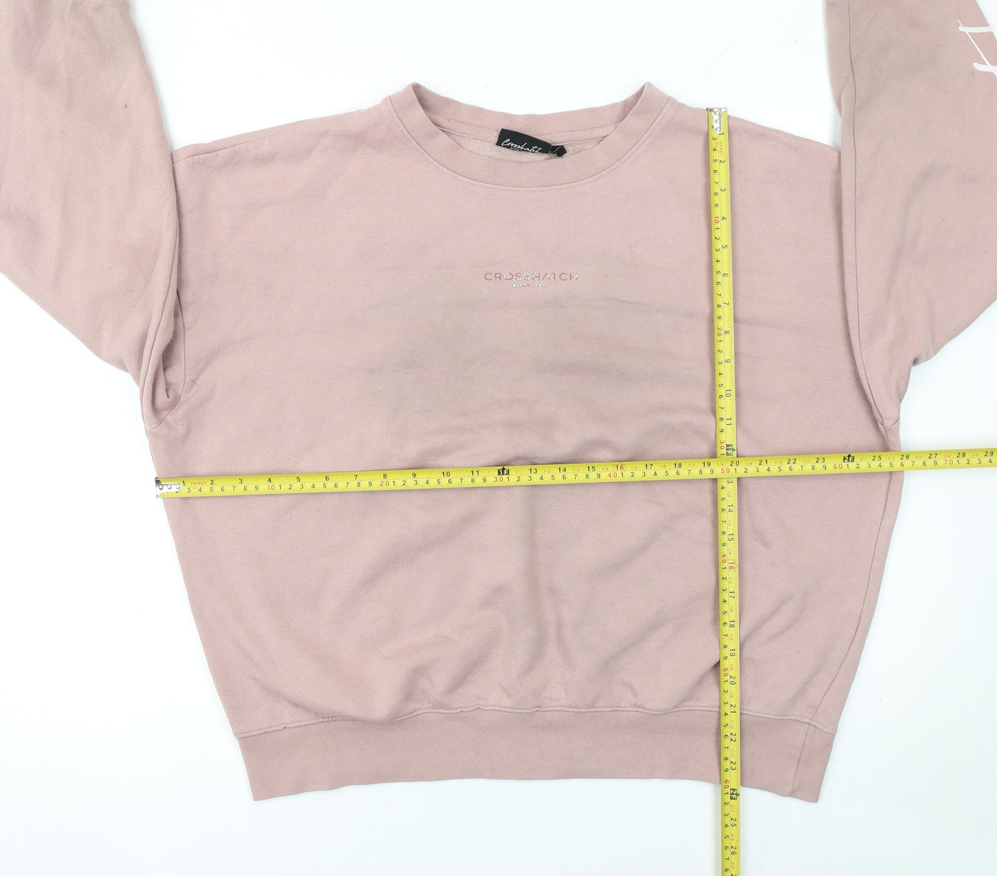 Crosshatch Men’s Pink XL Pullover Sweatshirt Crew Neck Logo Print