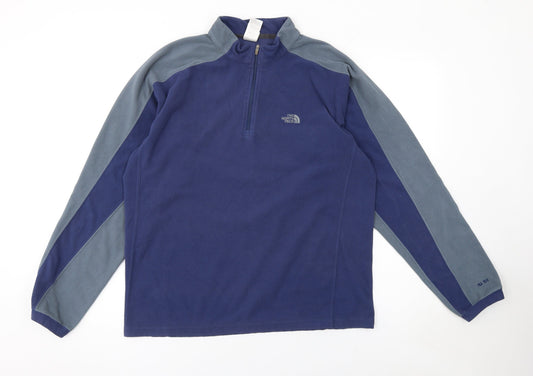 The North Face Men's Blue Fleece 1/4 Zip Pullover Sweatshirt M
