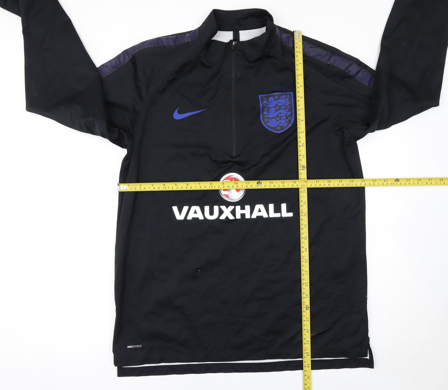 Nike Men's Black England 1/4 Zip Long Sleeve Football Training Top L