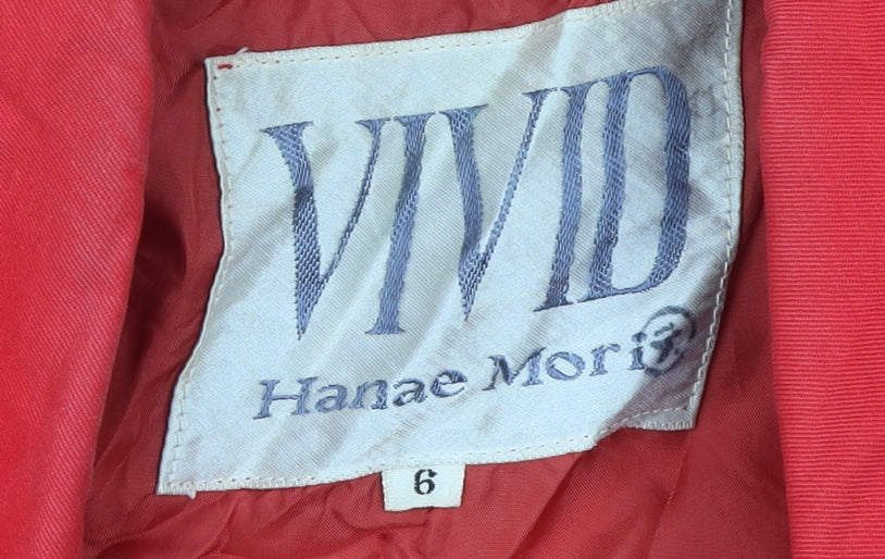 Hanae Mori Vivid Red Women's Long Cotton Trench Coat Size 6