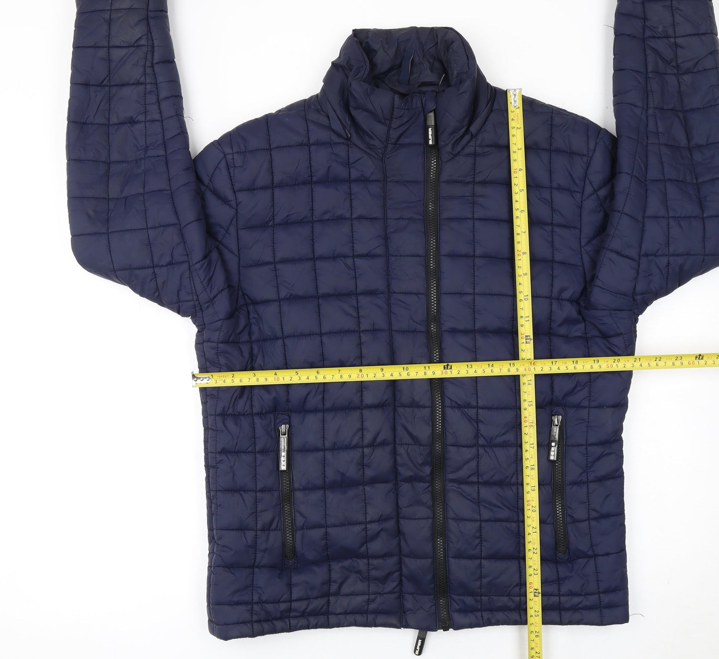 Superdry Women's Blue Quilted Puffer Jacket L Lightweight Nylon