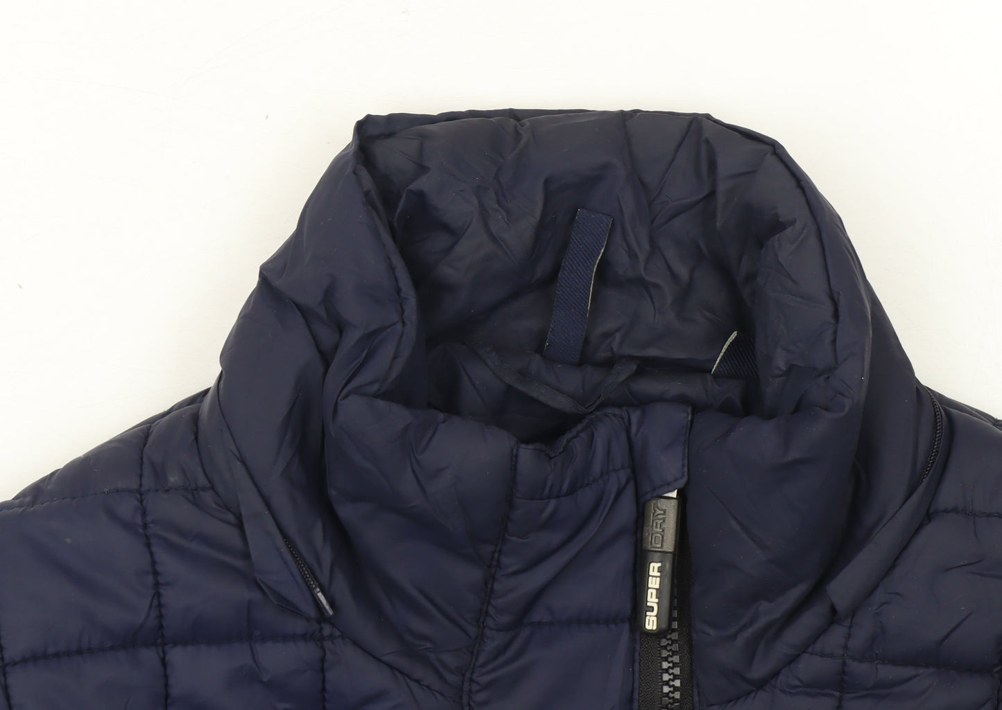 Superdry Women's Blue Quilted Puffer Jacket L Lightweight Nylon