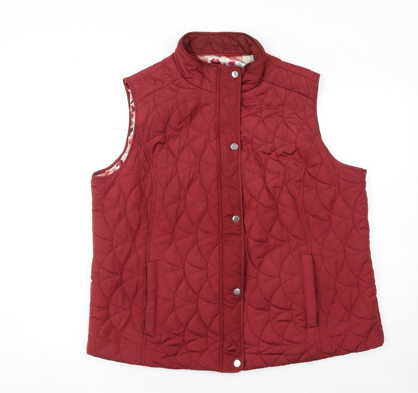 Honor Millburn Women's Red Quilted Padded Waistcoat L