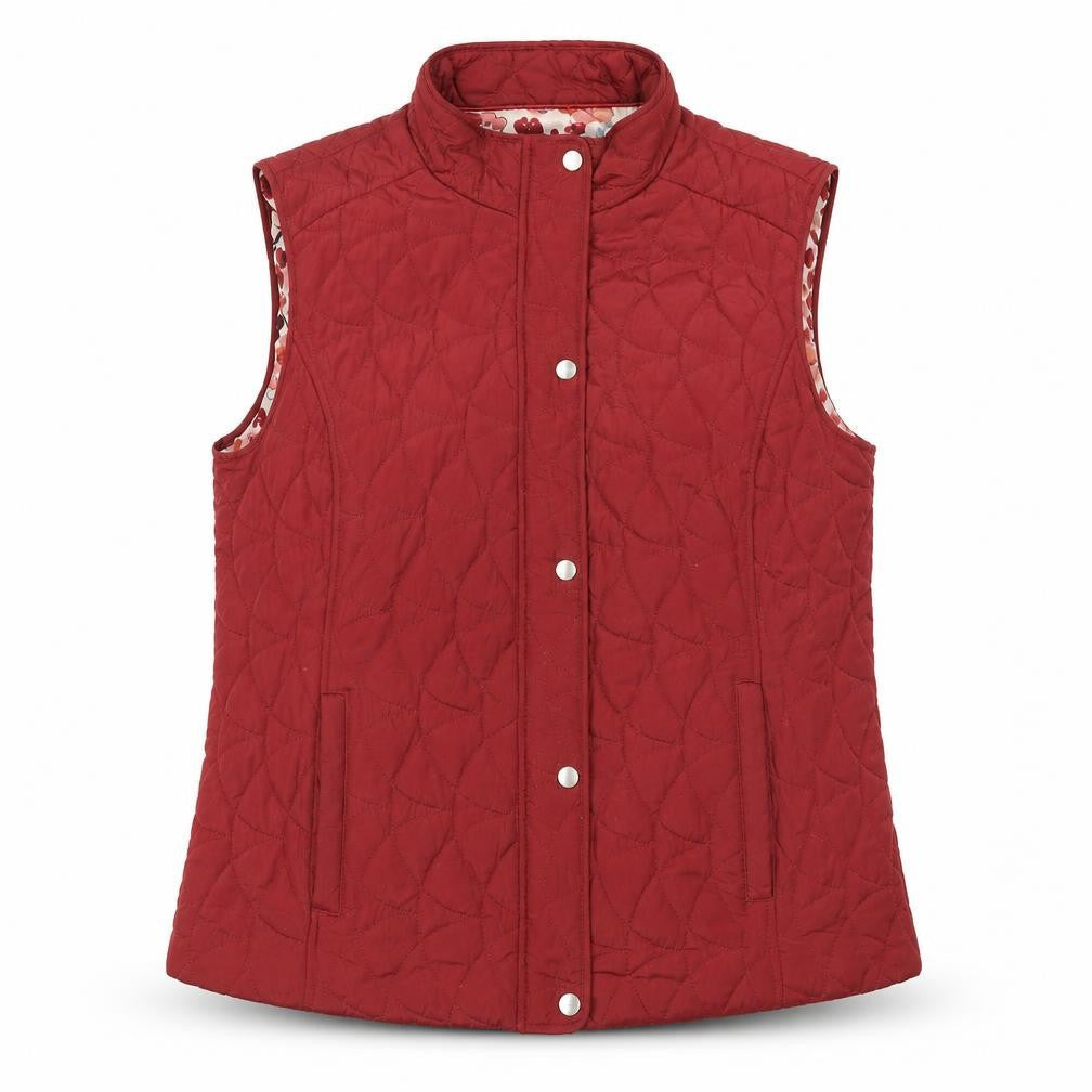 Honor Millburn Women's Red Quilted Padded Waistcoat L