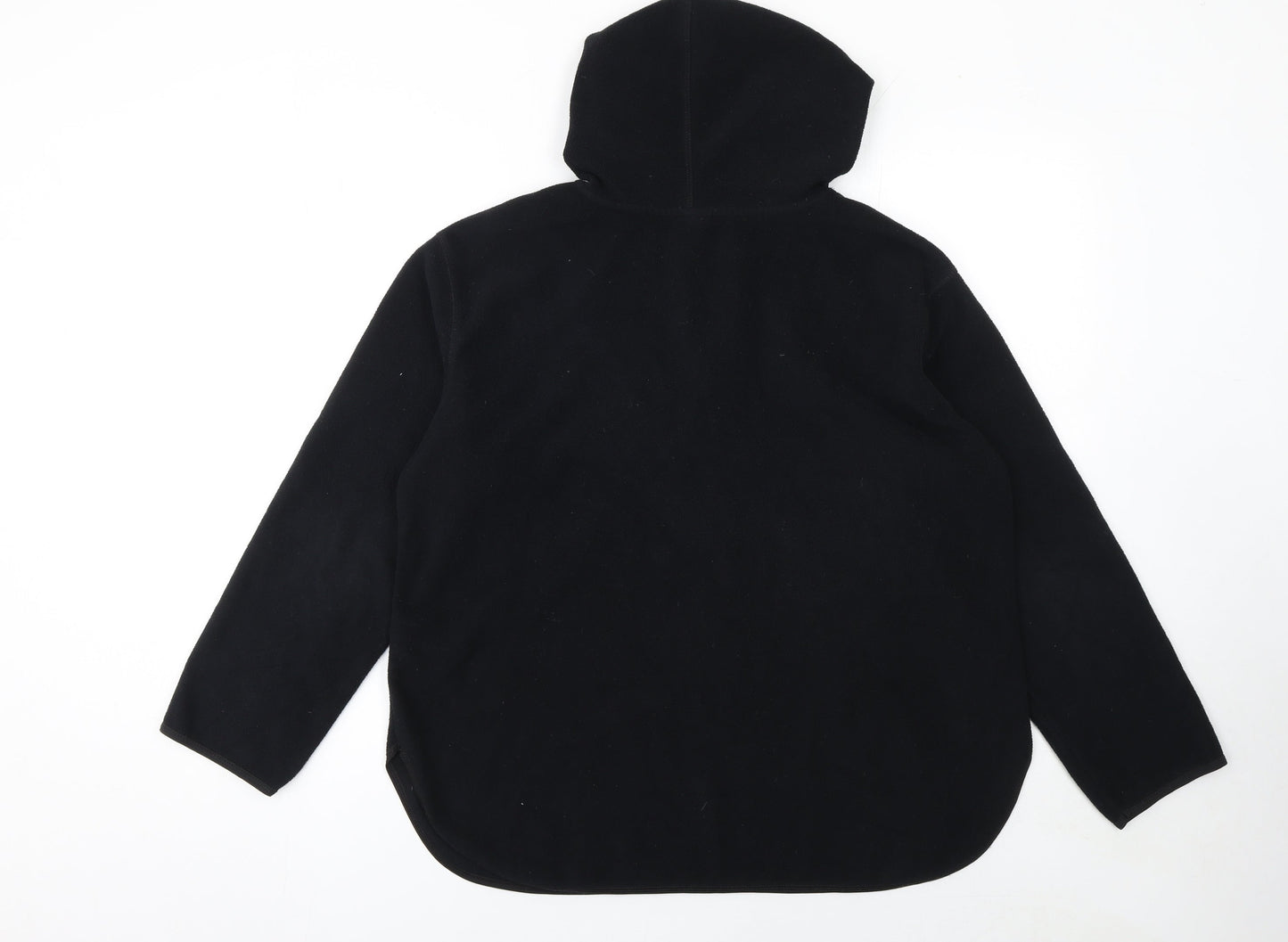 H&M Women’s Black Fleece 1/4 Zip Hooded Pullover M