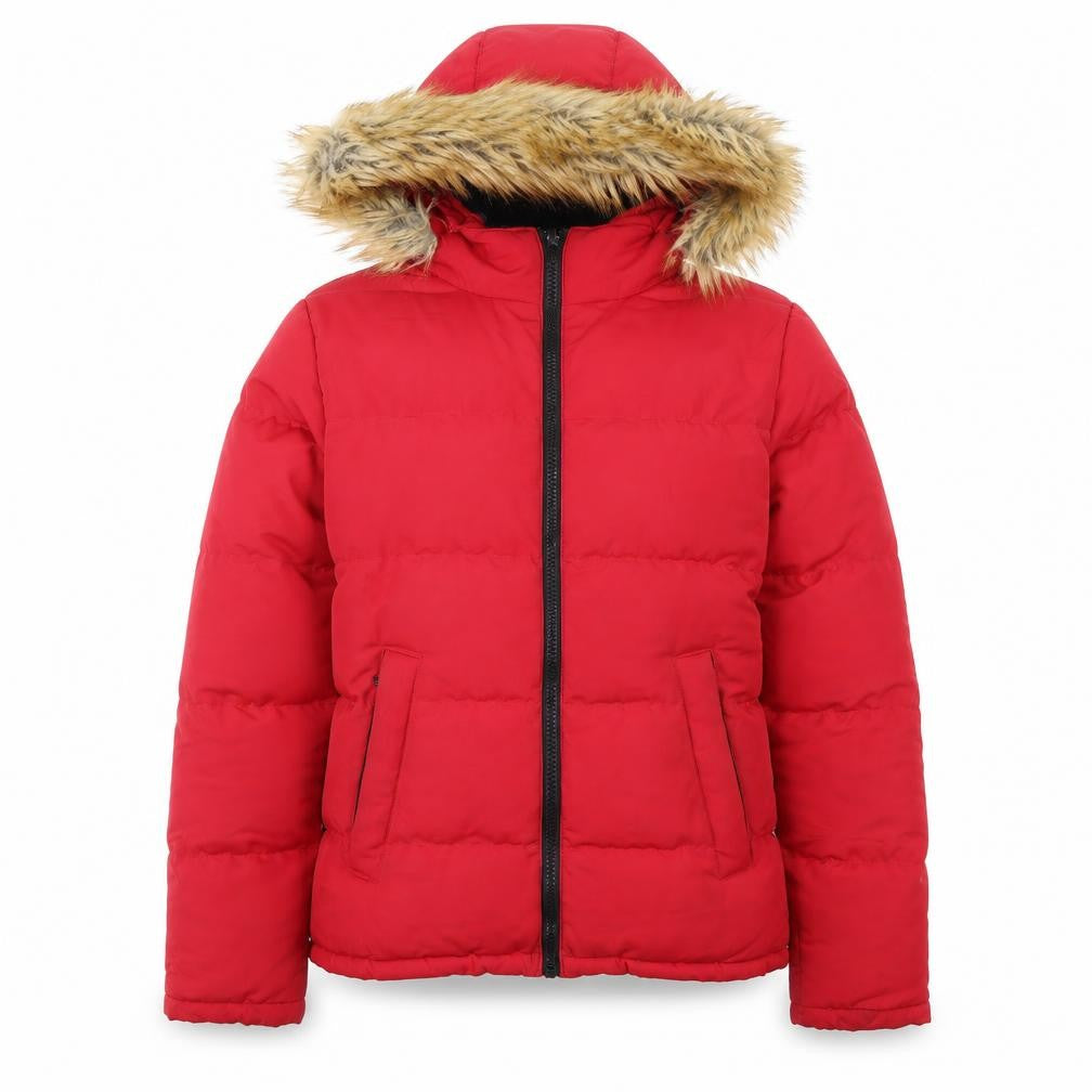 SoulCal Women Red XS Hooded Puffer Jacket Winter Coat