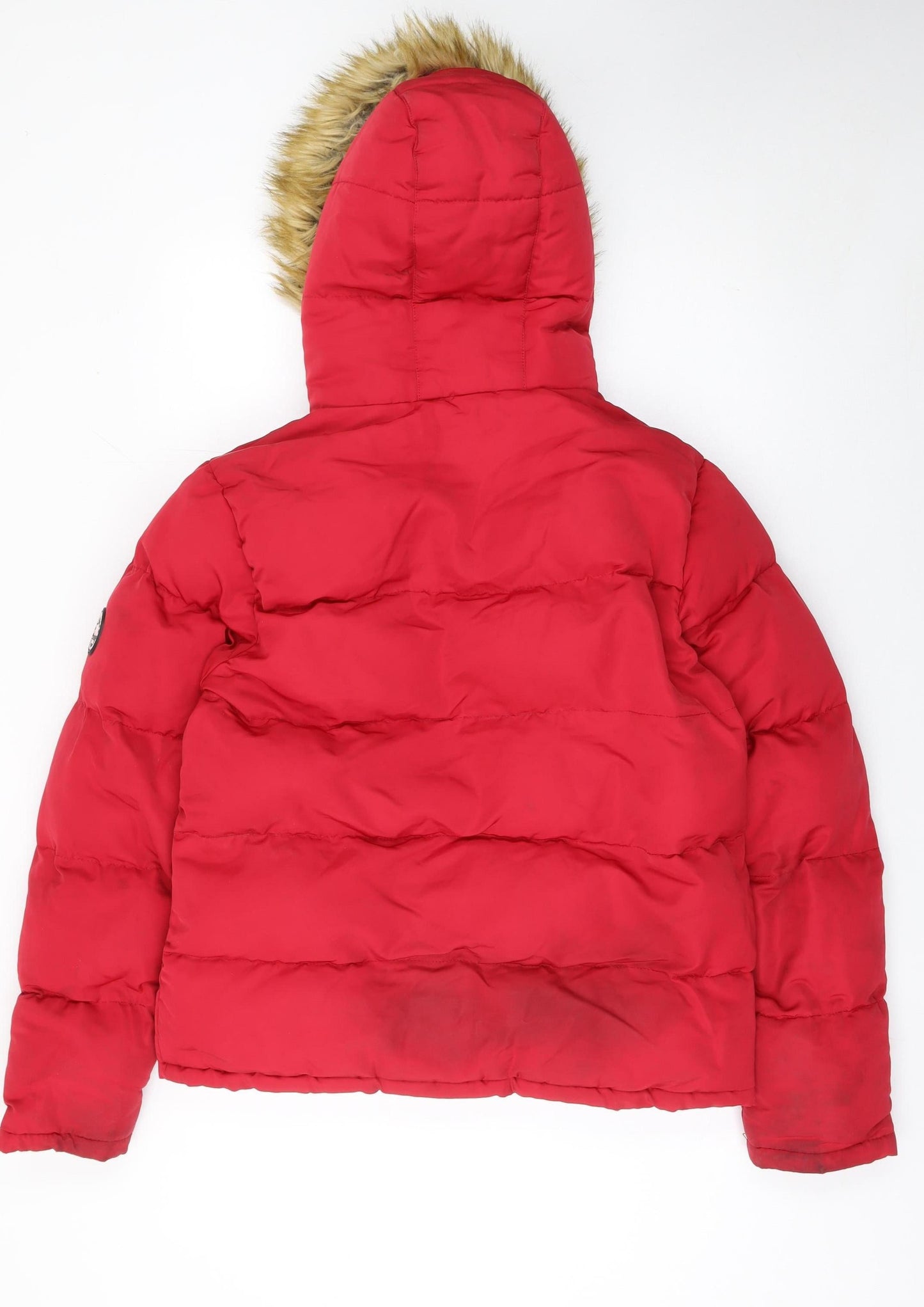 SoulCal & Co Women Red XS Hooded Puffer Jacket Winter Coat