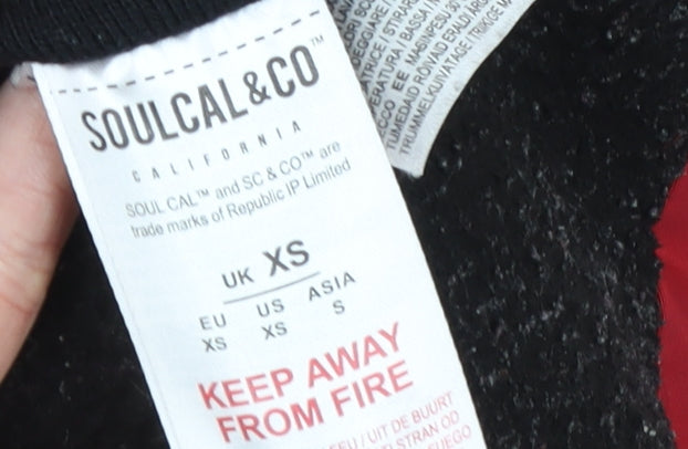 SoulCal & Co Women Red XS Hooded Puffer Jacket Winter Coat