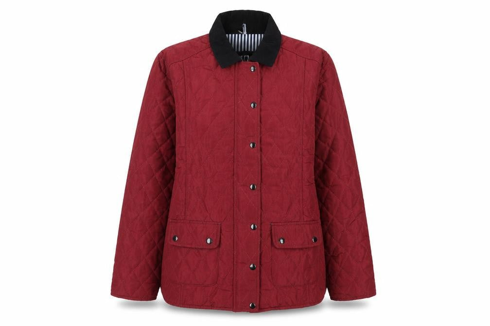 Urban Diva Women's Red Quilted Mid-Length Jacket XL