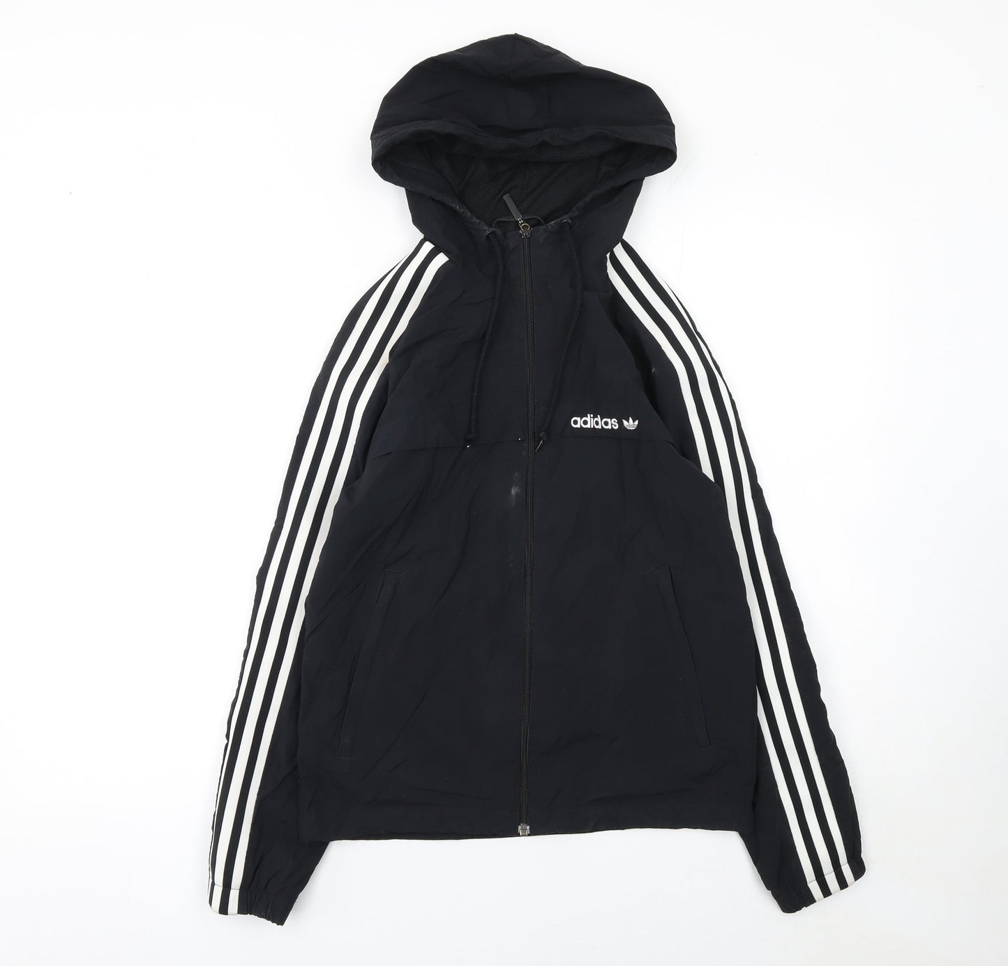 Adidas Men's Black XS Full Zip Hoodie Lightweight Sports Jacket