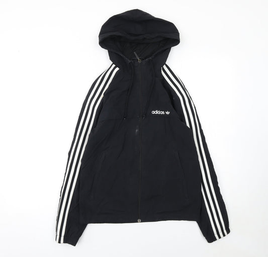 Adidas Men's Black XS Full Zip Hoodie Lightweight Sports Jacket