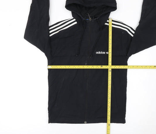 Adidas Men's Black XS Full Zip Hoodie Lightweight Sports Jacket