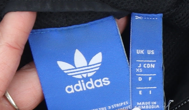 Adidas Men's Black XS Full Zip Hoodie Lightweight Sports Jacket