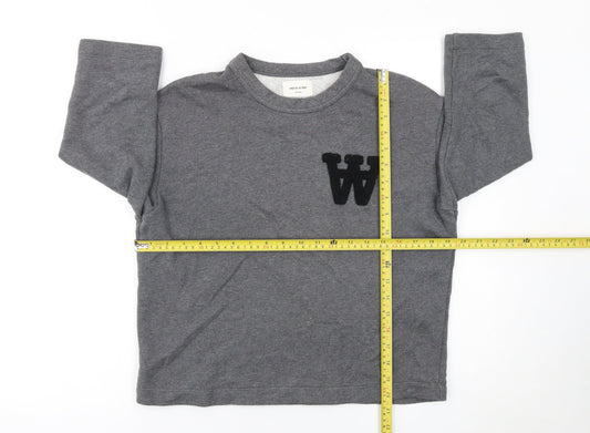 Wood Wood Women Grey XS Pullover Sweatshirt with W Logo