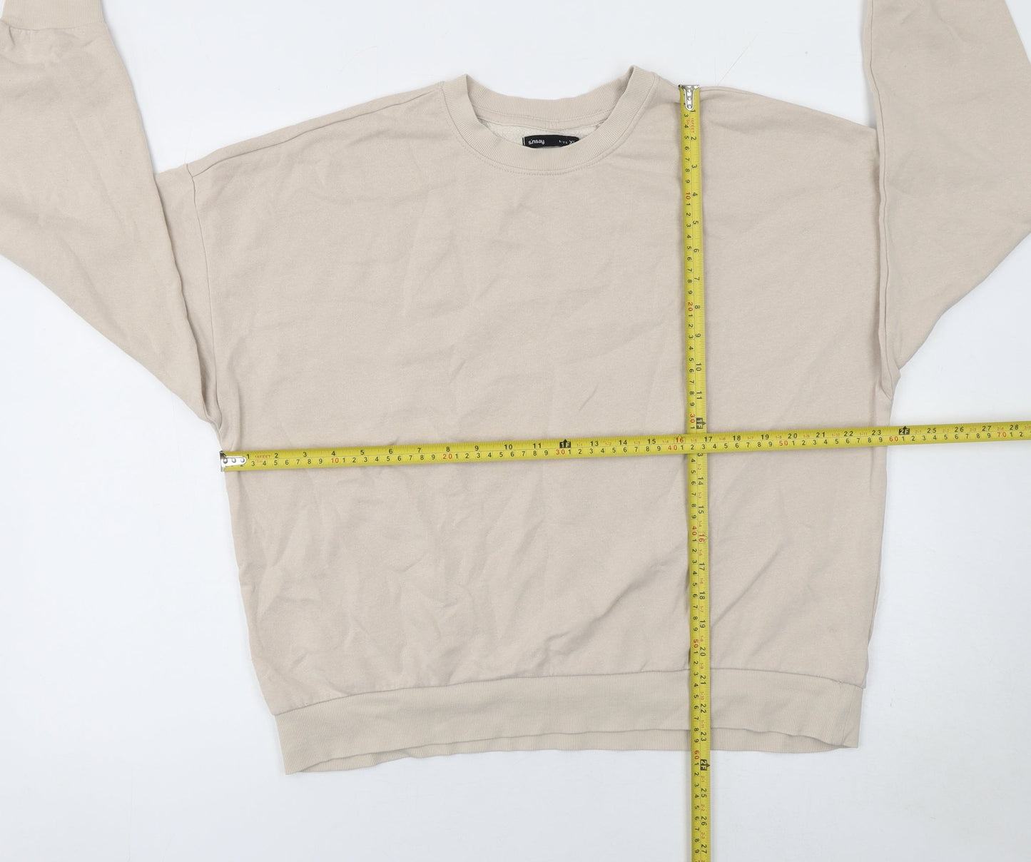 Sinsay Women’s Beige Cotton Blend Pullover Sweatshirt XL