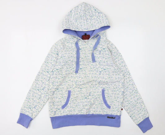 Red or Dead Women's Blue Floral Pullover Hoodie Medium