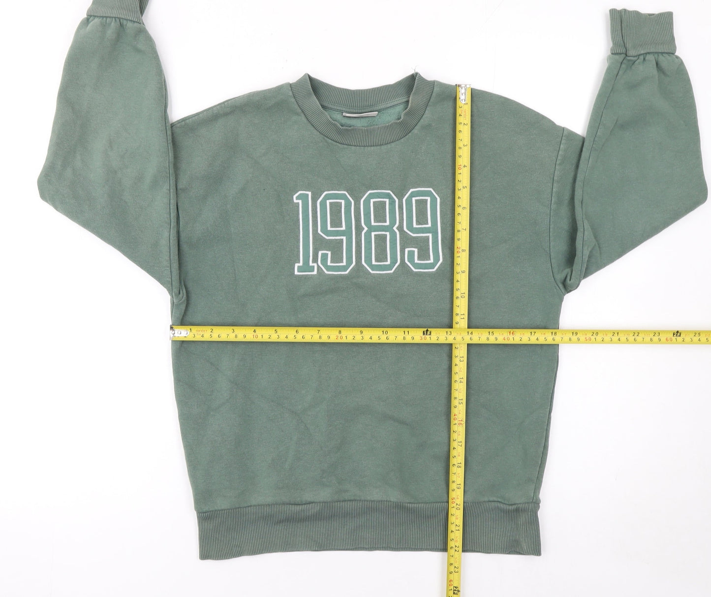 Zara Girls Green 1989 Sweatshirt - 11 Years Classic Pullover Style