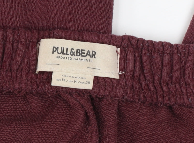 Pull & Bear Women's Red Cotton Jogger Sweatpants Size M