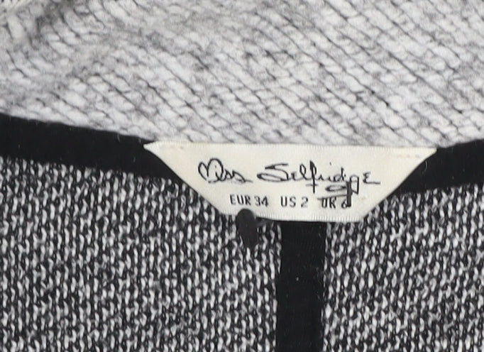 Miss Selfridge Womens Grey Long Knit Coatigan Size 6 Regular