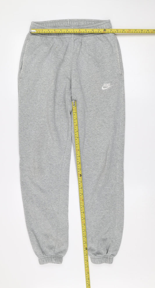 Nike Men's Grey Jogger Sweatpants Size S Fleece Cotton Blend