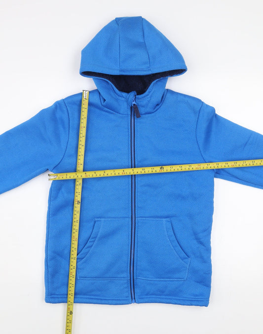 Mountain Warehouse Boys Blue Fleece Hooded Full Zip Jacket Age 13 Years