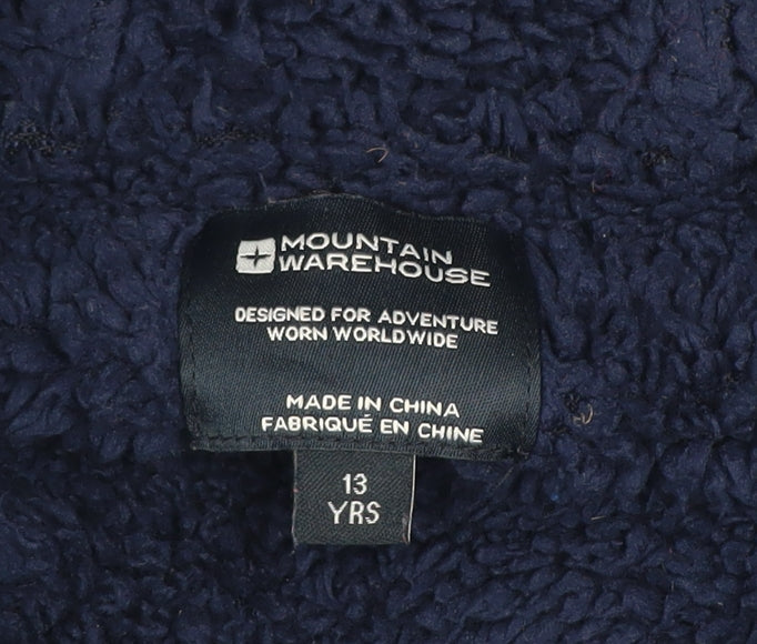 Mountain Warehouse Boys Blue Fleece Hooded Full Zip Jacket Age 13 Years