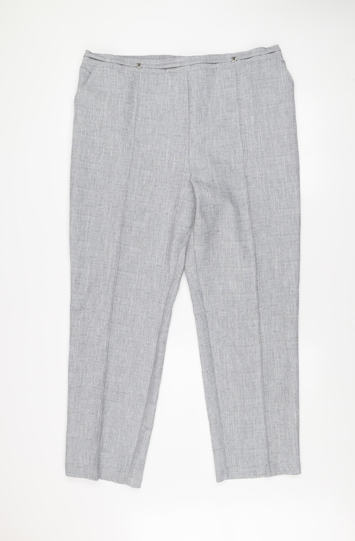 Marks and Spencer Women’s Grey Straight Leg Trousers UK 18