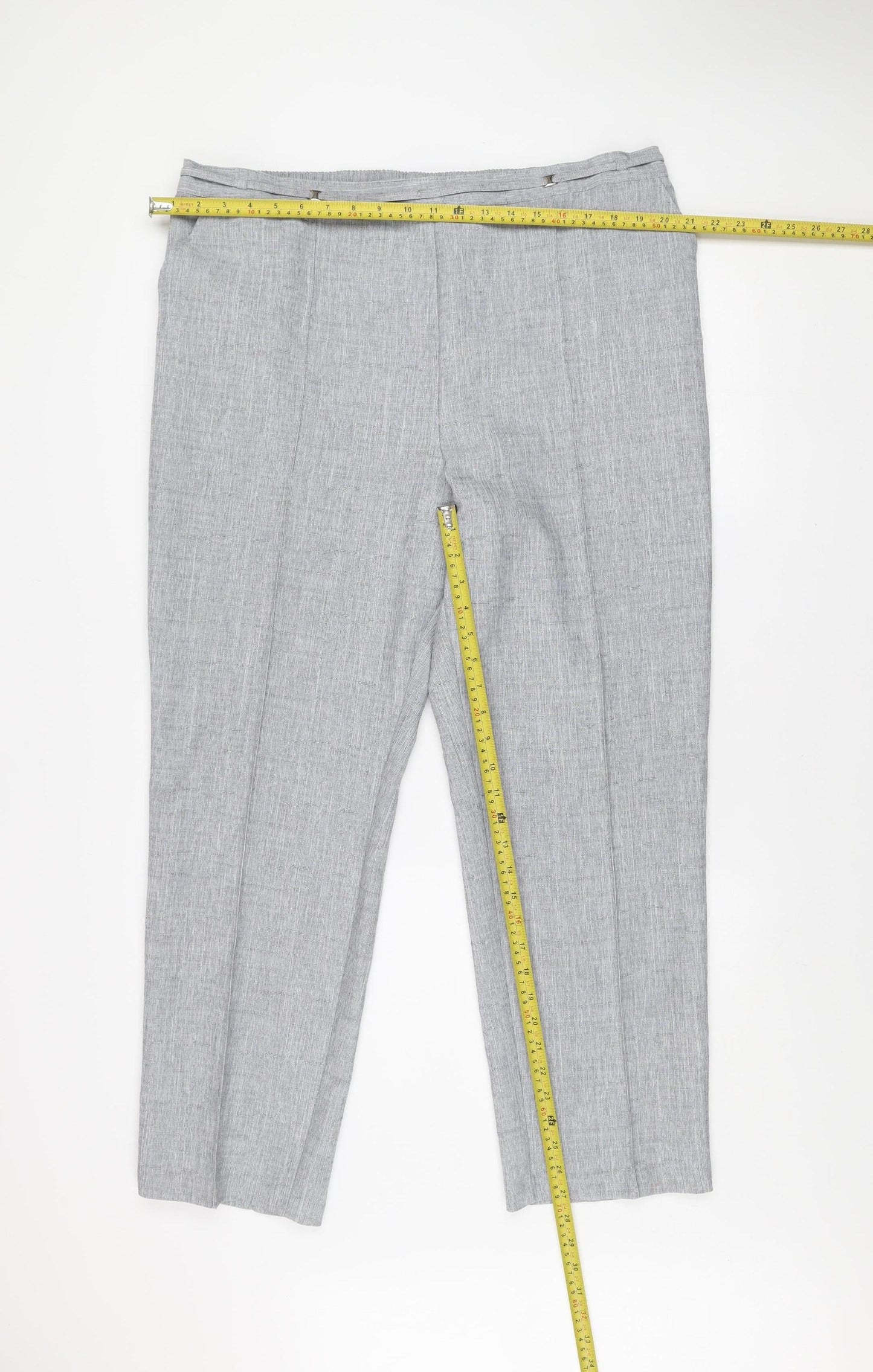 Marks and Spencer Women’s Grey Straight Leg Trousers UK 18