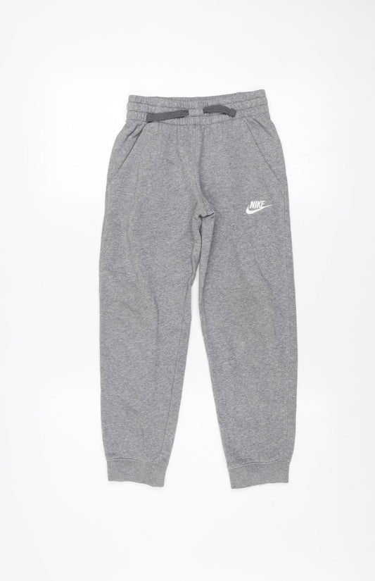 Nike Boys Grey Jogger Sweatpants 10 Years Fleece Activewear Trousers
