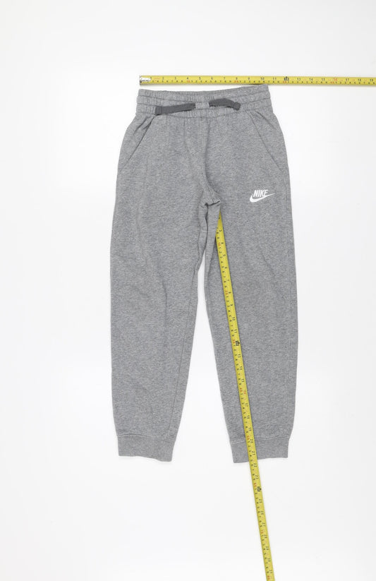 Nike Boys Grey Jogger Sweatpants 10 Years Fleece Activewear Trousers