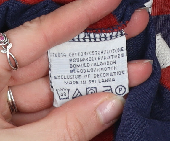 Ralph Lauren Men’s Blue Red Striped Rugby Shirt 2XL Long Sleeve Cotton