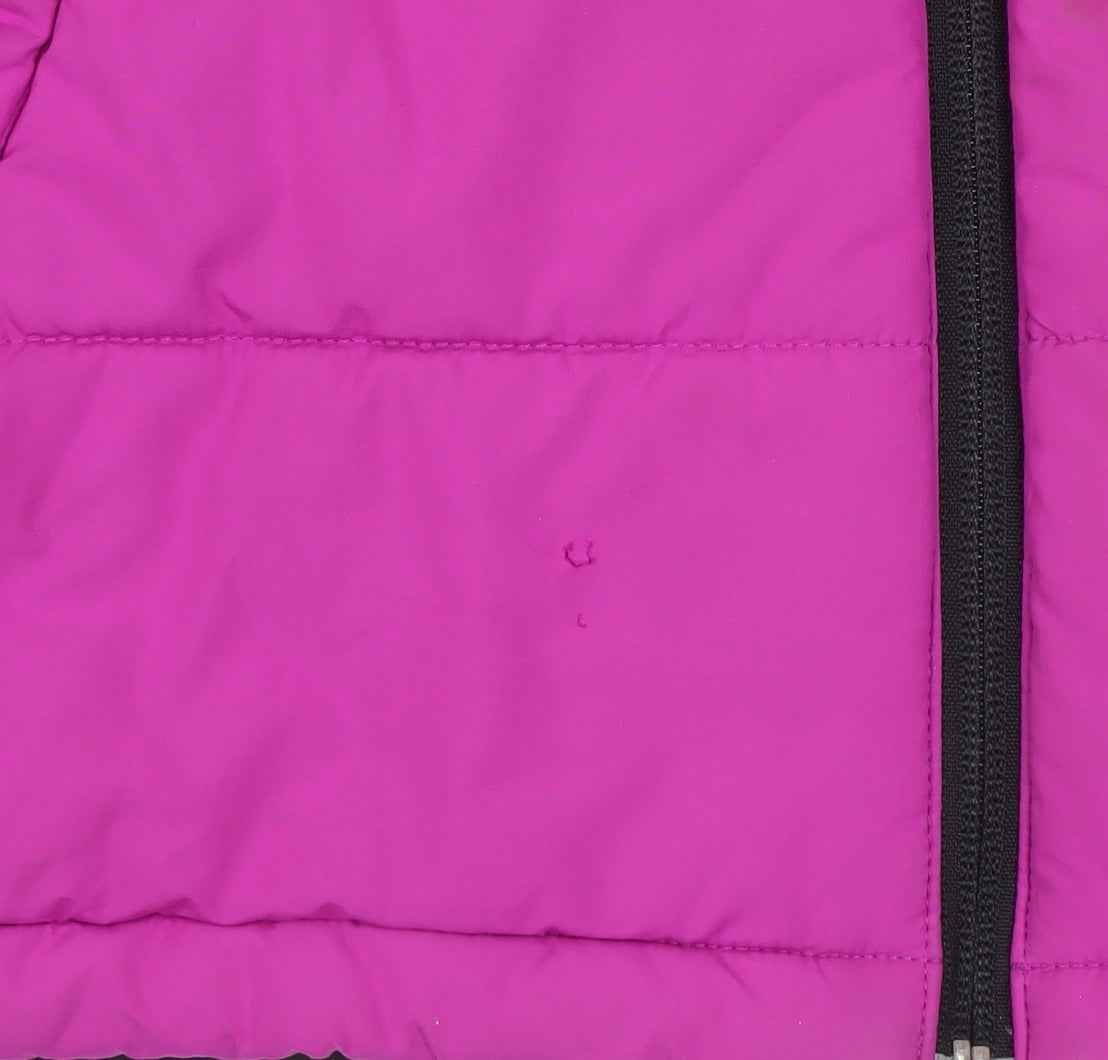 Adidas Girls Black & Pink Hooded Puffer Jacket 9-10 Years