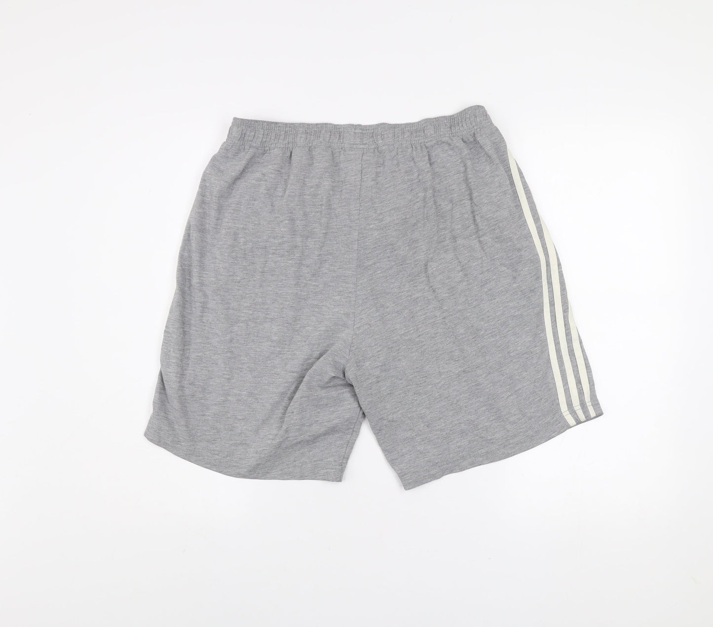 Adidas Mens Grey Athletic Shorts L Stretch Lightweight Activewear