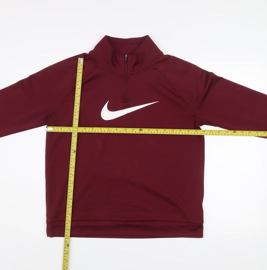 Nike Men's Red Dri-FIT Running 1/4 Zip Sweatshirt Size M