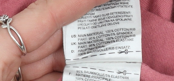 Adidas Womens Pink Ringer T-Shirt Size 8 Short Sleeve Cotton Blend