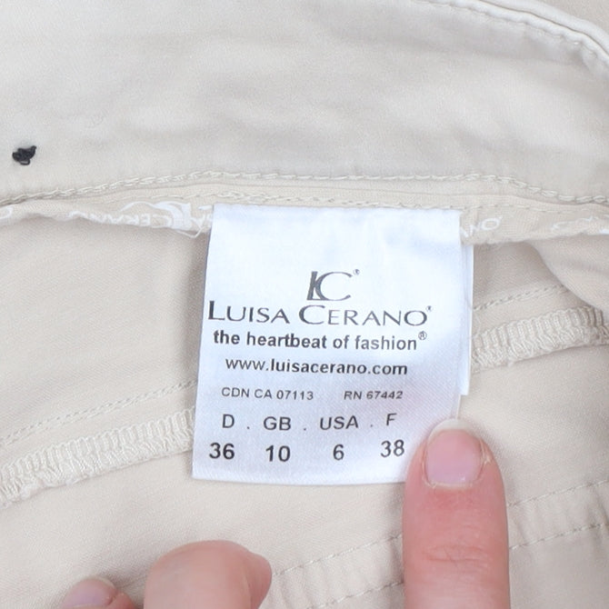 Luisa Cerano Women's Beige Chino Trousers Size 10 Slim Fit