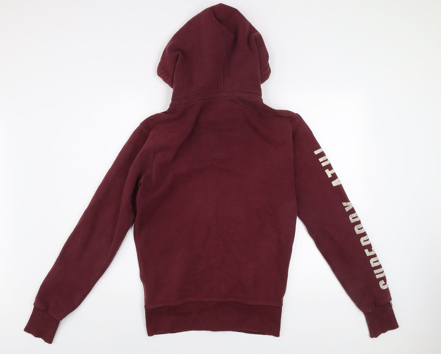 Superdry Men's Red Small Track Jacket Hoodie Full Zip Cotton Blend