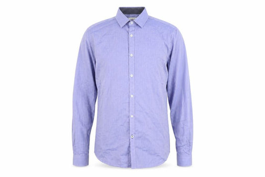 Jack & Jones Men’s Blue Slim Fit Long Sleeve Cotton Button-Up Shirt S
