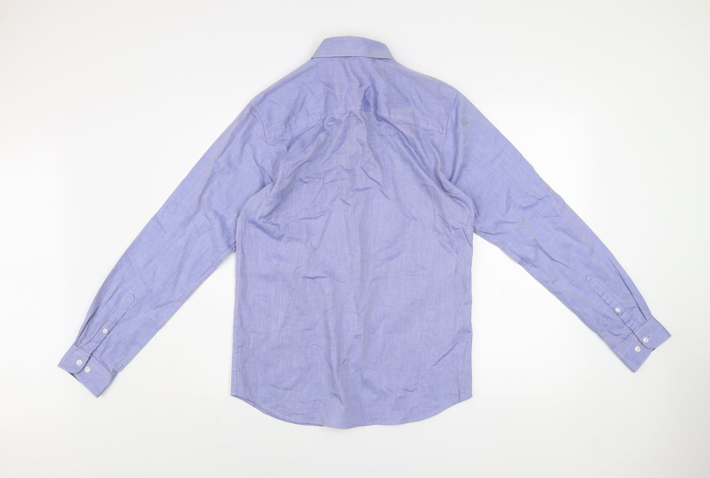 Jack & Jones Men’s Blue Slim Fit Long Sleeve Cotton Button-Up Shirt S
