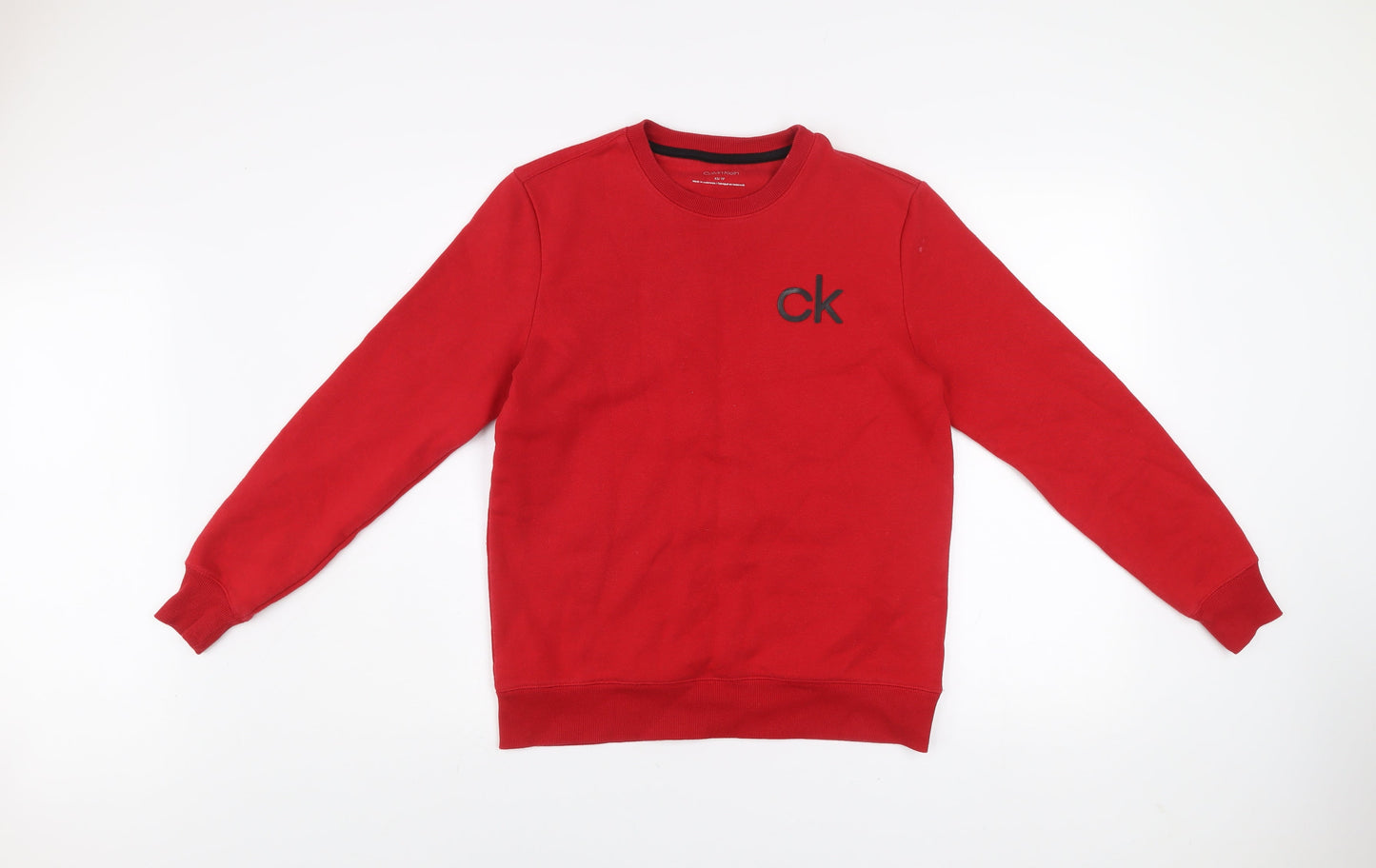 Mens UK XS Regular Calvin Klein Red Pullover Sweatshirt