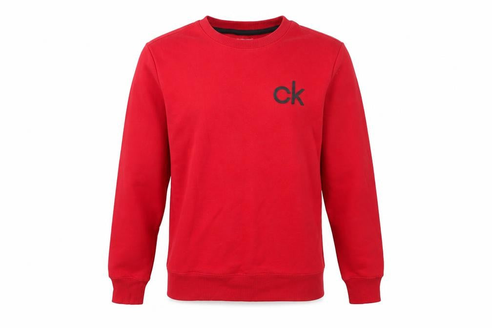 Mens UK XS Regular Calvin Klein Red Pullover Sweatshirt