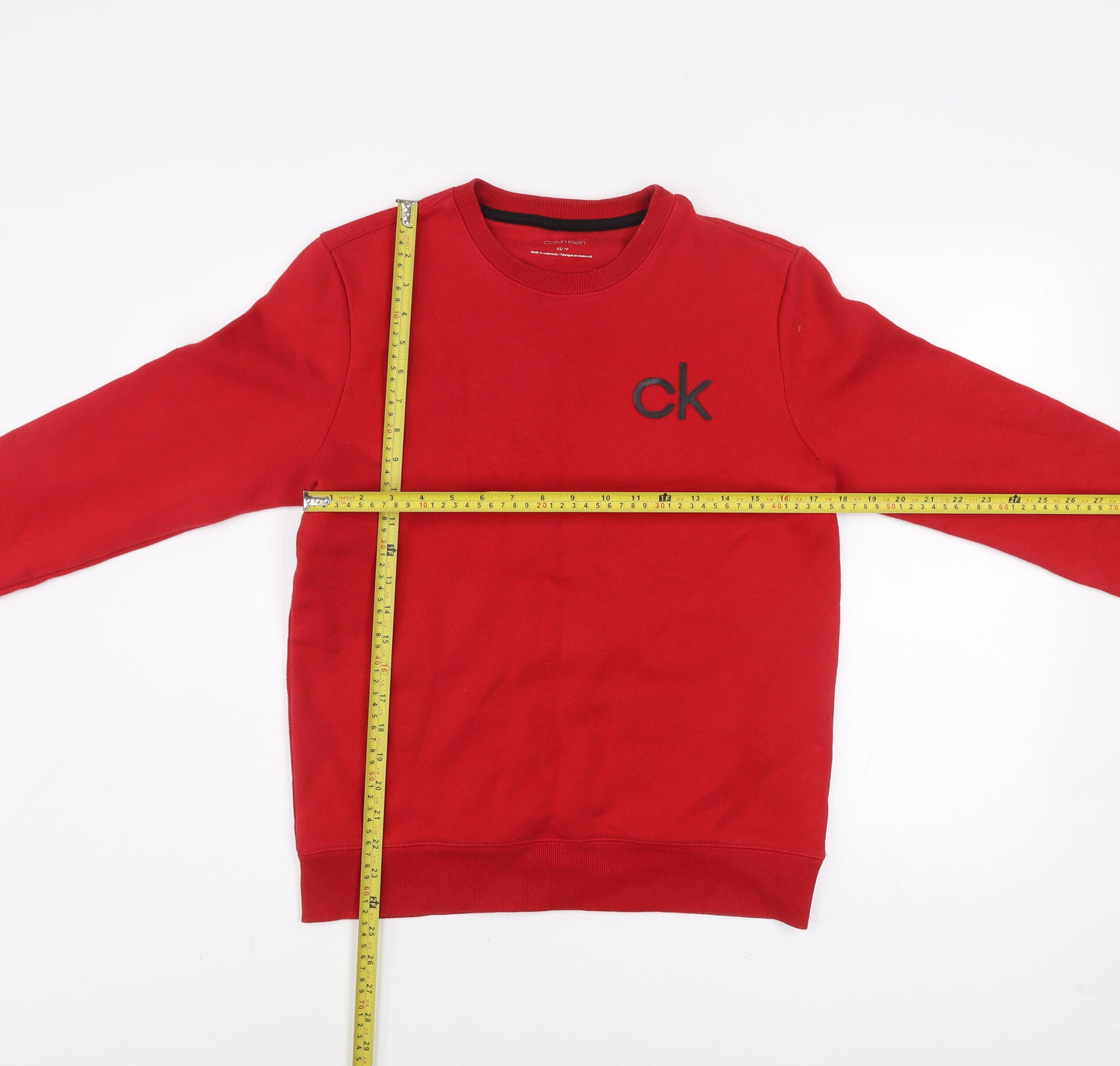 Mens UK XS Regular Calvin Klein Red Pullover Sweatshirt