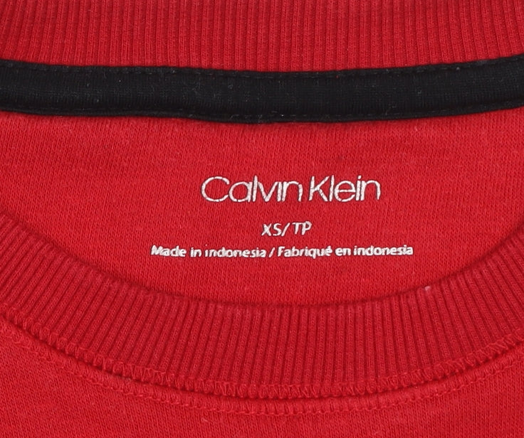 Mens UK XS Regular Calvin Klein Red Pullover Sweatshirt