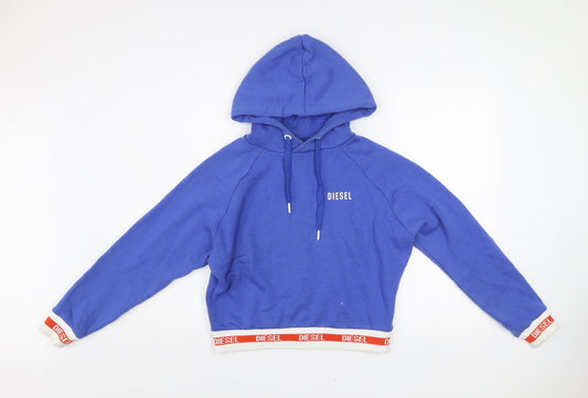 Womens UK XS Regular Diesel Blue Pullover Hoodie
